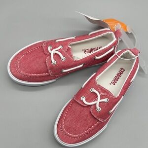 Gymboree Coral Canvas Boat Shoes Kids Lace Up Preppy Casual Summer Shoes